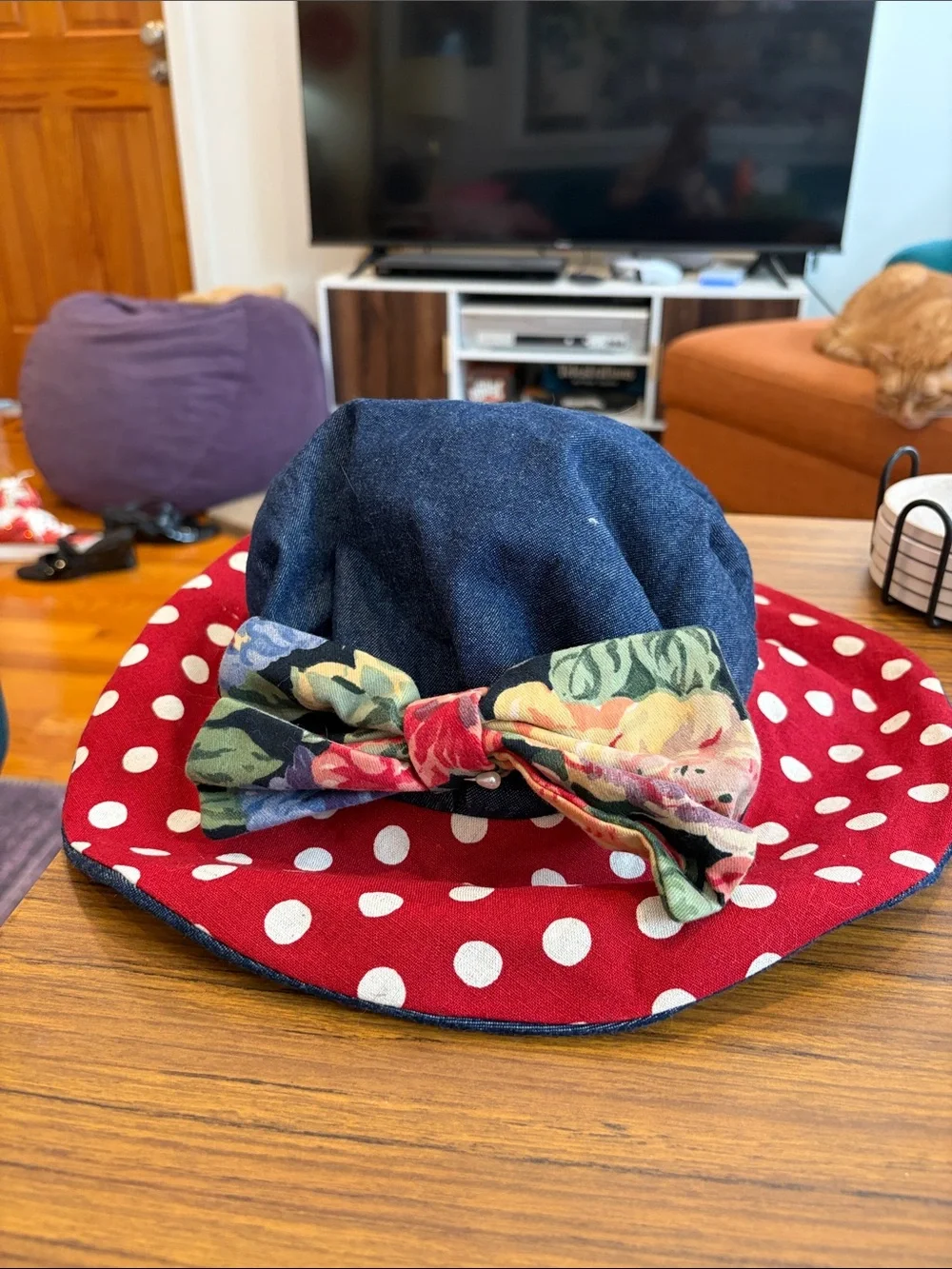 Reversible denim sunhat - Picture 1 of 4